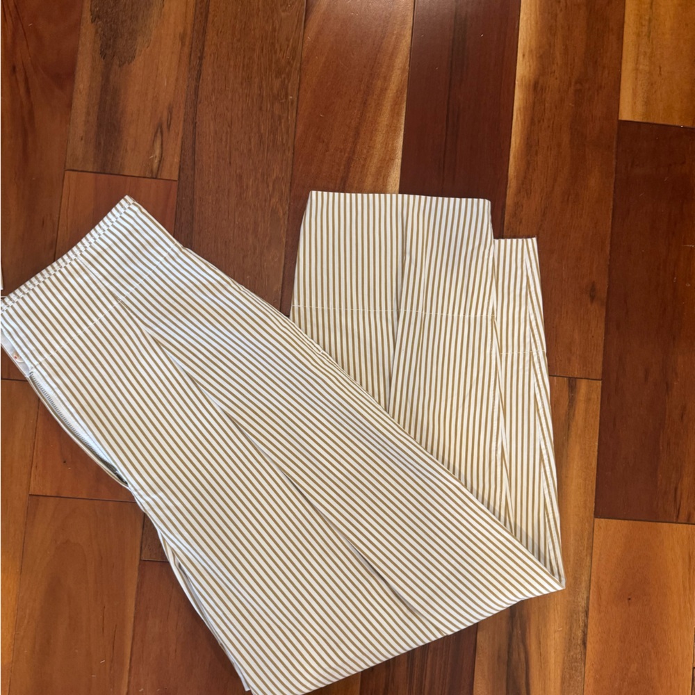 Rebecca Taylor Striped Pants - White and Brown NWT SZ 10